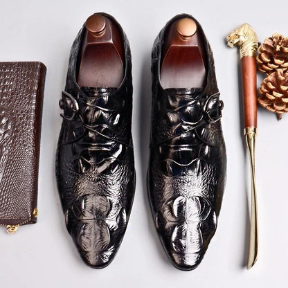 Men's Crocodile Leather Buckle Shoes