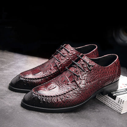 Men's Casual Crocodile Pattern Soft Surface Shoes