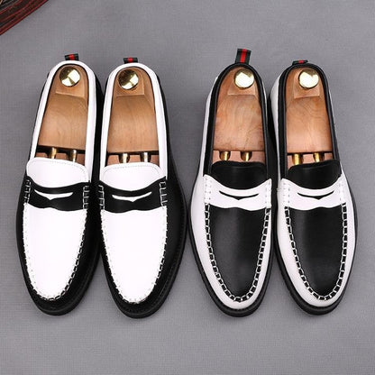 Stitching Slip-On Heightening Shoes