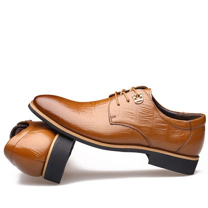 Leather Crocodile Pattern Men's Shoes