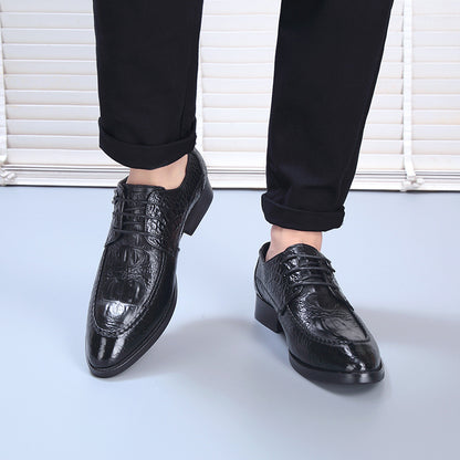 Men's Casual Crocodile Pattern Soft Surface Shoes