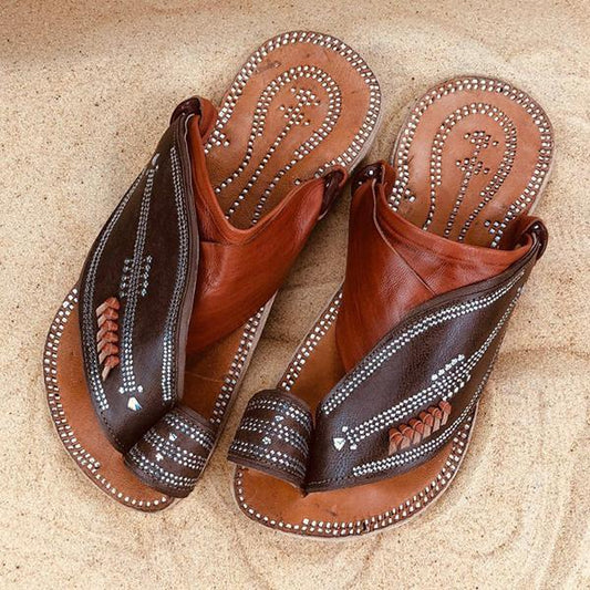 Men's Retro Summer Push Toe Beach Sandals