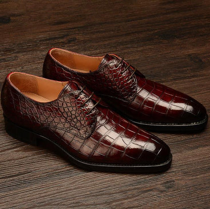 Formal Alligator Leather Lace Up Dress Shoes