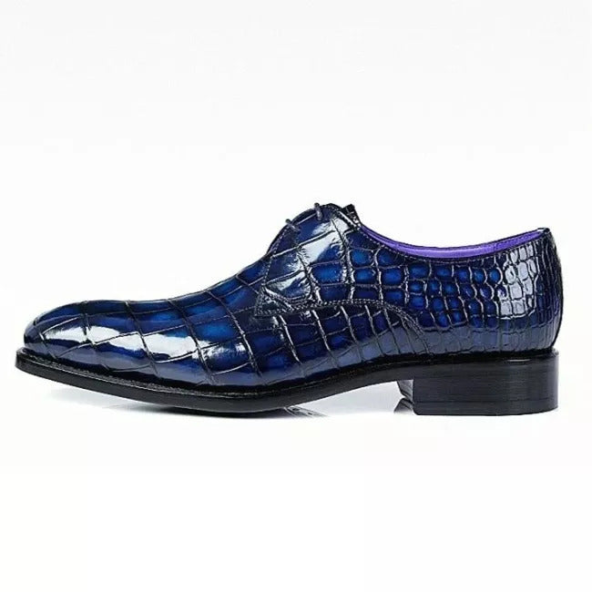 Men's Handmade Alligator Lace-up Dress Shoes