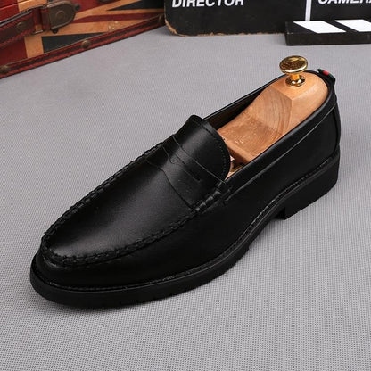Stitching Slip-On Heightening Shoes