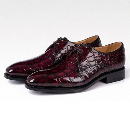 Men's Handmade Alligator Lace-up Dress Shoes