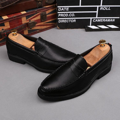 Stitching Slip-On Heightening Shoes