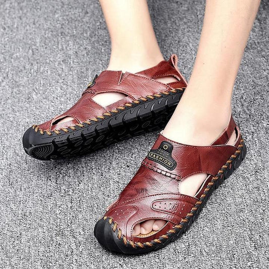 Men's Leather Beach Sandals Outdoor Beathable Footwear