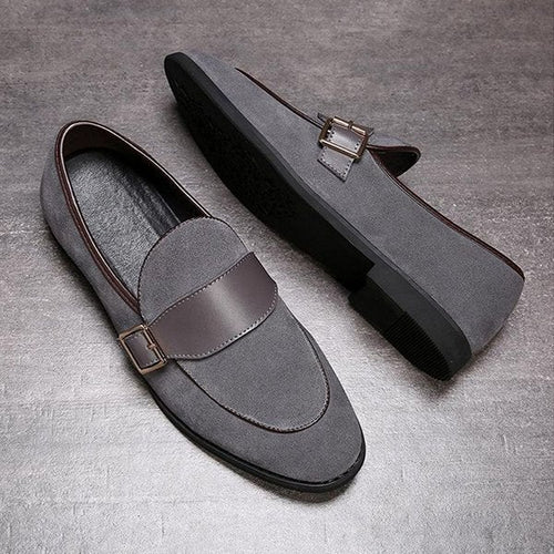 Men Suede Buckle Slip On Shoe