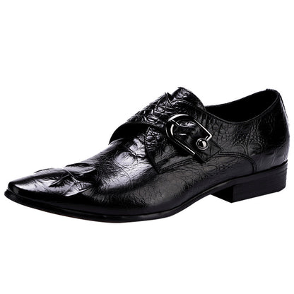 Men's Crocodile Leather Buckle Shoes