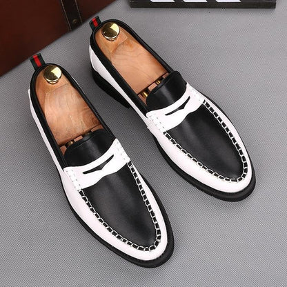 Stitching Slip-On Heightening Shoes