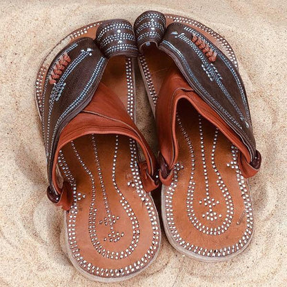 Men's Retro Summer Push Toe Beach Sandals