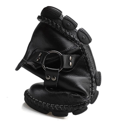 Large Size Hand Stitching Genuine Leather Non-Slip Retro Ankle Boots