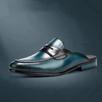 Men's Leather Half Drag British Lazy Shoes
