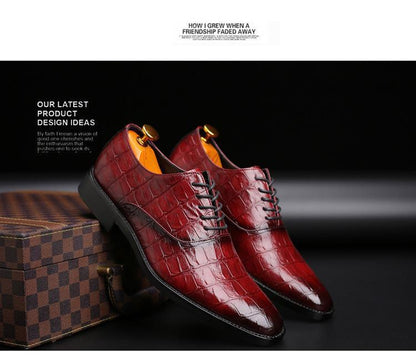 Crocodile Pattern Men Business Leather Shoes
