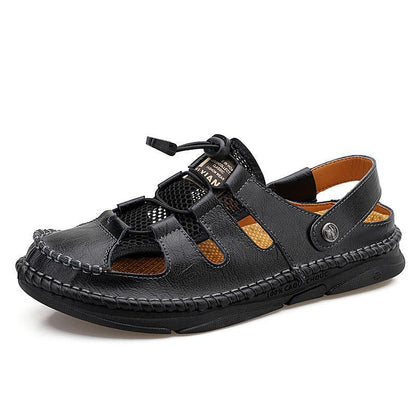 Men'S Summer Cowhide Elastic Outdoor Sandal