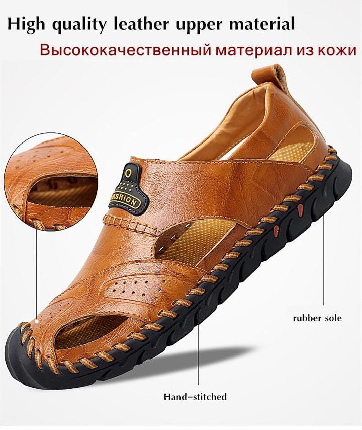 Men's Leather Beach Sandals Outdoor Beathable Footwear