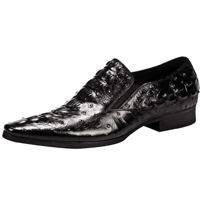 Men's Casual Business Breathable Crocodile Pattern Leather Shoes