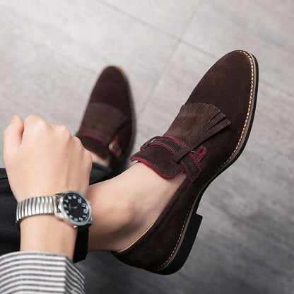 Italian Dress Shoes Men Tassel Loafers