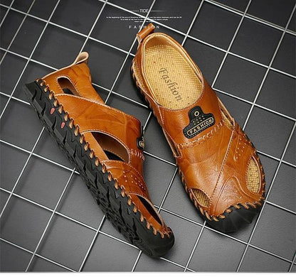 Men's Leather Beach Sandals Outdoor Beathable Footwear
