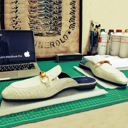 Vintage Classic Casual PU Leather Slippers