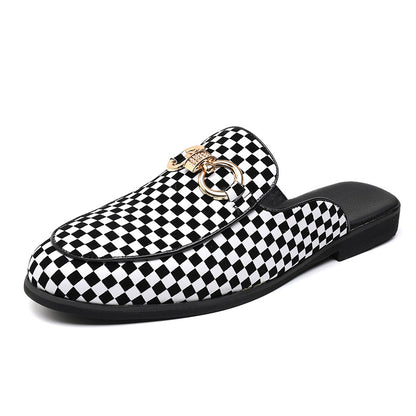 New Fashion Plaid Half Slippers