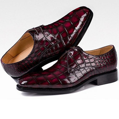 Men's Handmade Alligator Lace-up Dress Shoes
