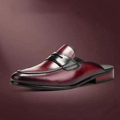 Men's Leather Half Drag British Lazy Shoes