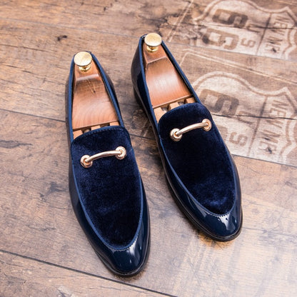 New Style Suede Stitching British Style Pointed Casual Shoes