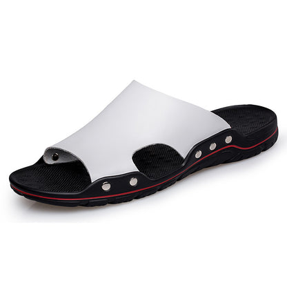 Men's Lightweight Outdoor Leather Slippers