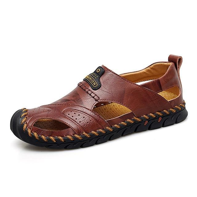 Men's Leather Beach Sandals Outdoor Beathable Footwear