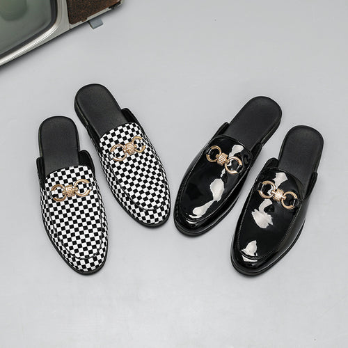 New Fashion Plaid Half Slippers
