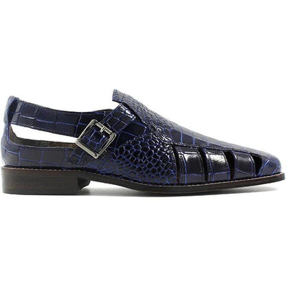 Casual Crocodile Print Leather Fisherman Sandals
