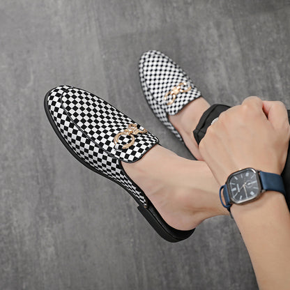 New Fashion Plaid Half Slippers